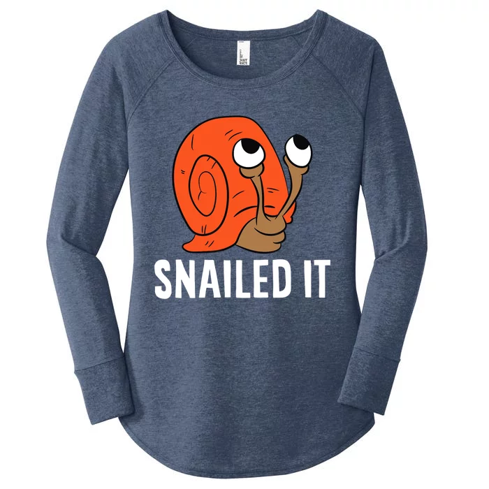 Snailed It Funny Snails Snail Lovers Women's Perfect Tri Tunic Long Sleeve Shirt