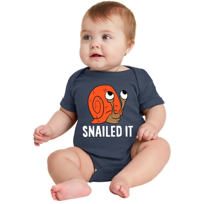 Snailed It Funny Snails Snail Lovers Baby Bodysuit