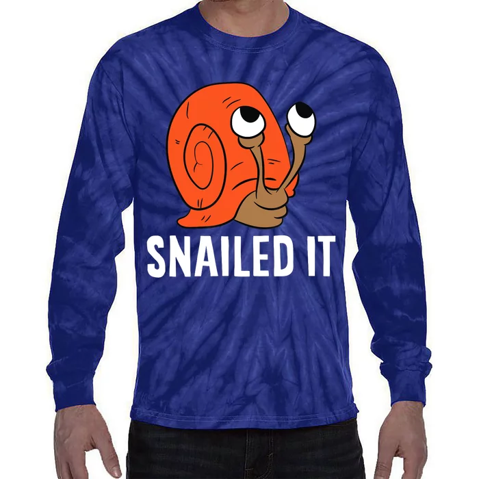 Snailed It Funny Snails Snail Lovers Tie-Dye Long Sleeve Shirt