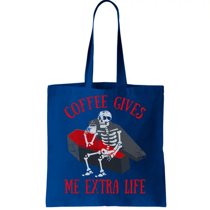 Skeleton Ing Funny Coffee Lover Cup Of Hot Coffee Meaningful Gift Tote Bag