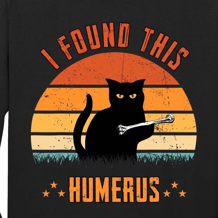 Scary I Found This Humerus Cat Black Humorous Tall Long Sleeve T-Shirt