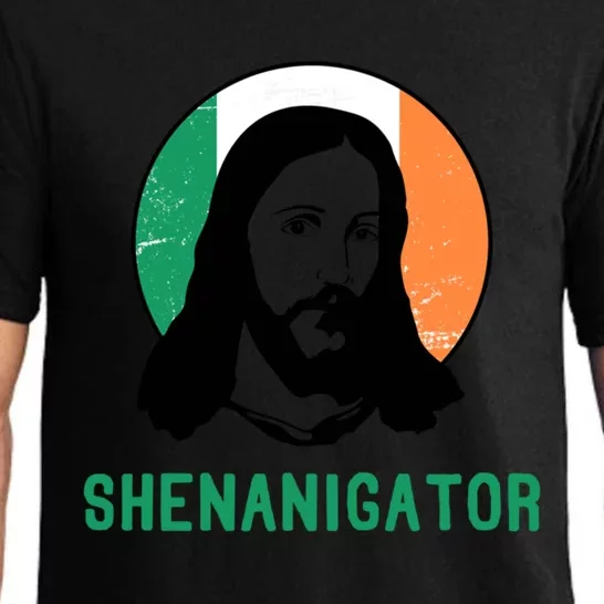 Shenanigator Ireland Flag Jesus St Patricks Day Great Gift Pajama Set