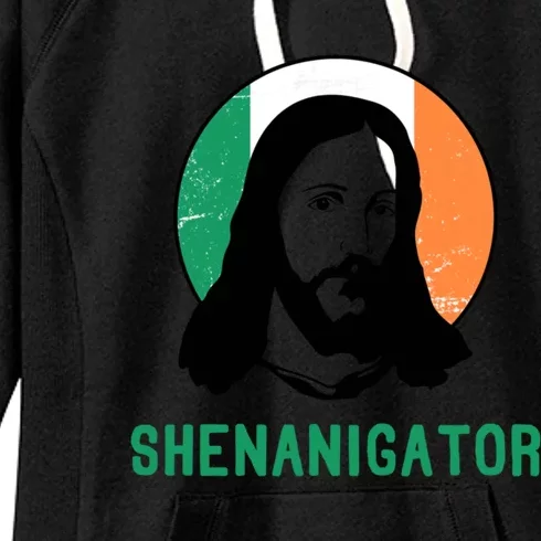 Shenanigator Ireland Flag Jesus St Patricks Day Great Gift Women's Fleece Hoodie