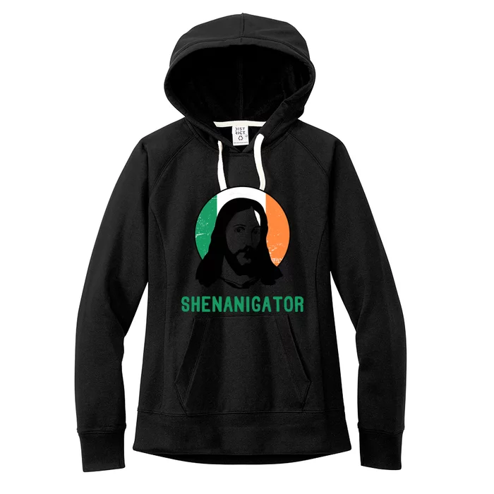 Shenanigator Ireland Flag Jesus St Patricks Day Great Gift Women's Fleece Hoodie