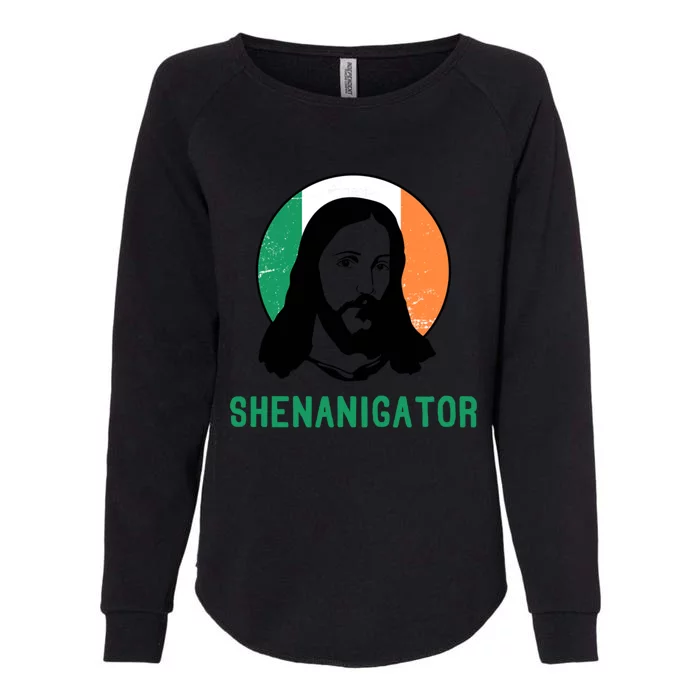 Shenanigator Ireland Flag Jesus St Patricks Day Great Gift Womens California Wash Sweatshirt