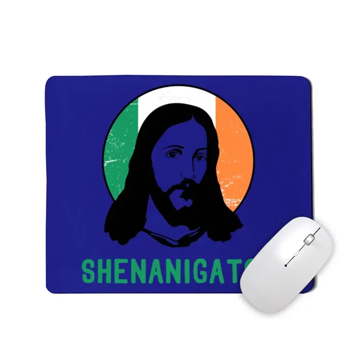 Shenanigator Ireland Flag Jesus St Patricks Day Great Gift Mousepad