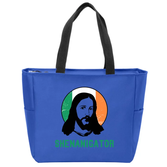 Shenanigator Ireland Flag Jesus St Patricks Day Great Gift Zip Tote Bag