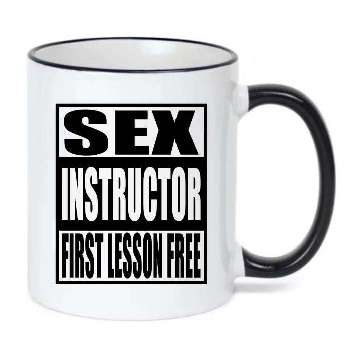 Sex Instructor, First Lesson Free Black Color Changing Mug