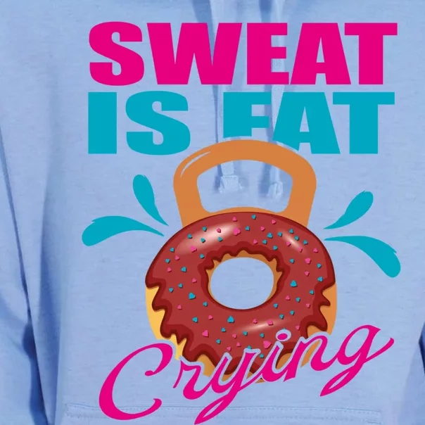 Sweat Is Fat Crying Bodybuilding Workout Gym Gift Unisex Surf Hoodie