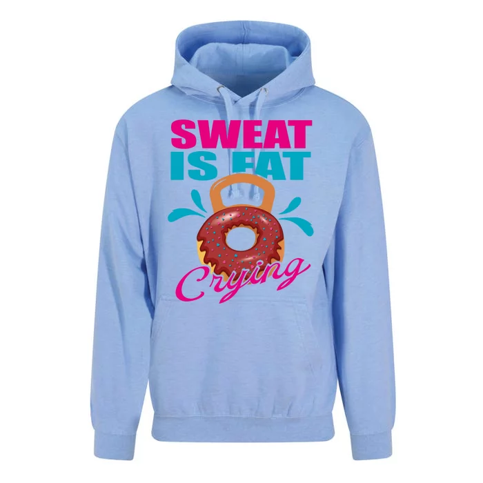 Sweat Is Fat Crying Bodybuilding Workout Gym Gift Unisex Surf Hoodie