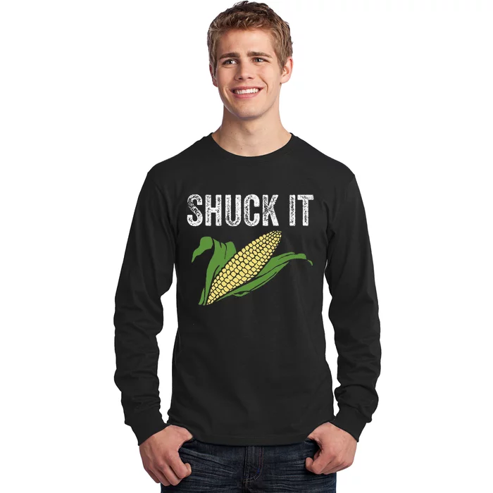 Shuck It Funny Farmer Corn Lover Market Festival Long Sleeve Shirt