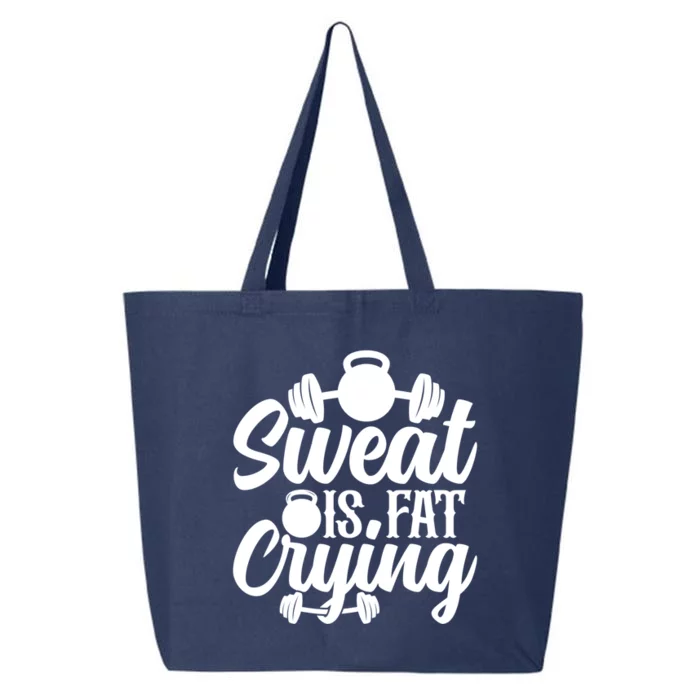 Sweat Is Fat Crying Workout Fitness Gym Funny Bodybuilding Gift 25L Jumbo Tote