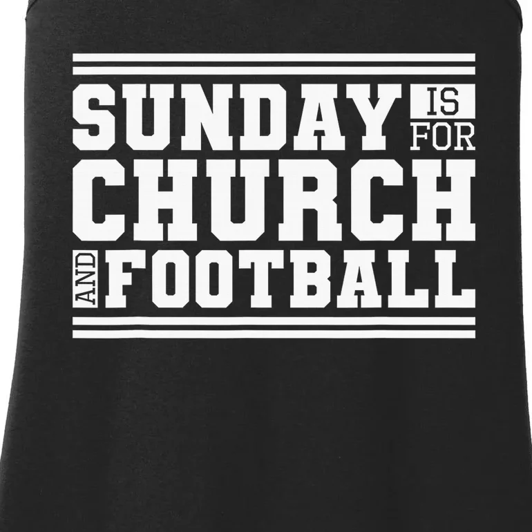 Sunday Is For Church And Football, Christian Jesus Football Ladies Essential Tank