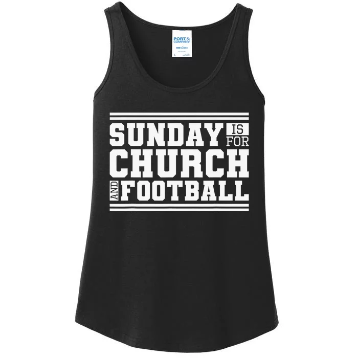 Sunday Is For Church And Football, Christian Jesus Football Ladies Essential Tank