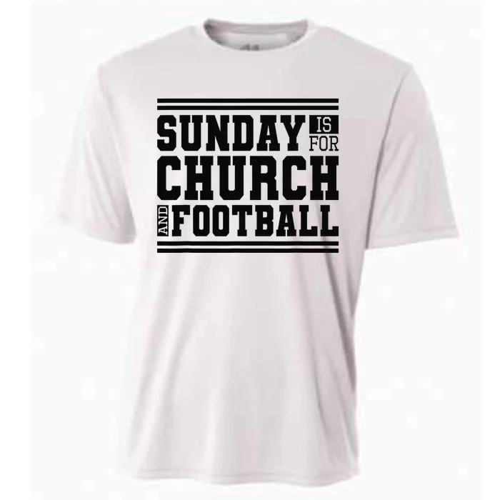 Sunday Is For Church And Football, Christian Jesus Football Cooling Performance Crew T-Shirt