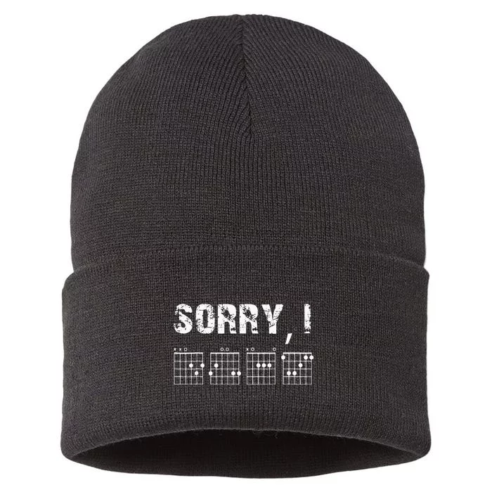 Sorry IDGAF Funny Hidden Message Guitar Chords For Lover Sustainable Knit Beanie