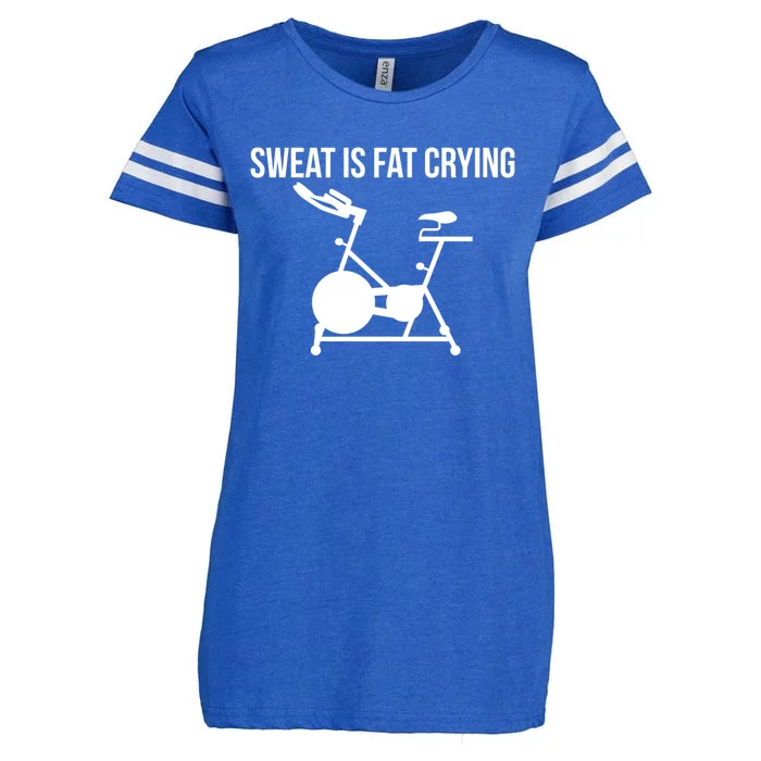 Sweat Is Fat Crying Spin Cycle Bike Gift Enza Ladies Jersey Football T-Shirt