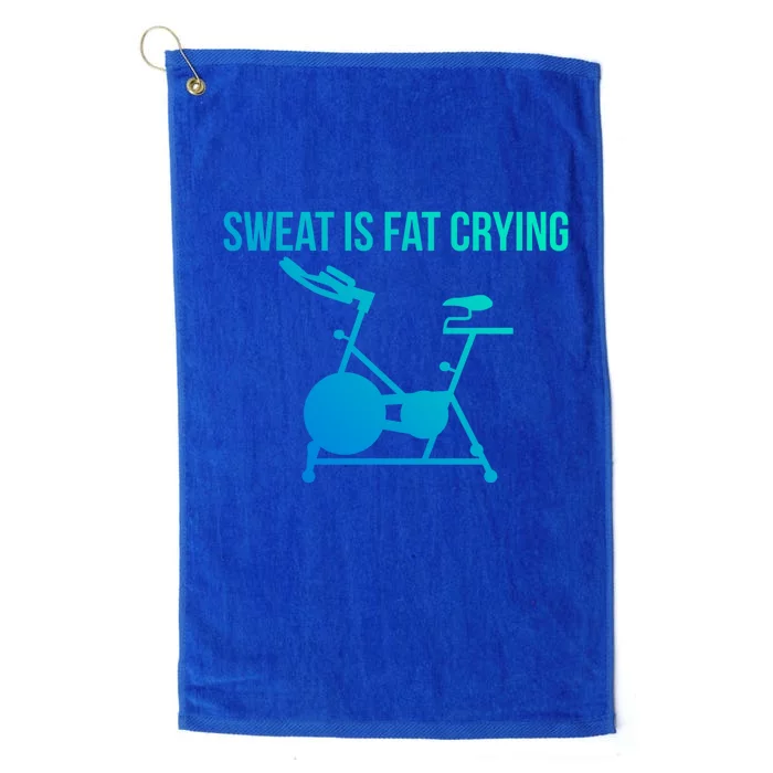 Sweat Is Fat Crying Spin Cycle Bike Gift Platinum Collection Golf Towel