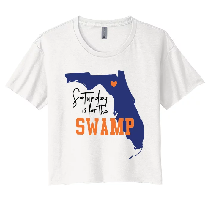 Saturday Is For The Swamp Uf Football Swamp University Women's Crop Top Tee