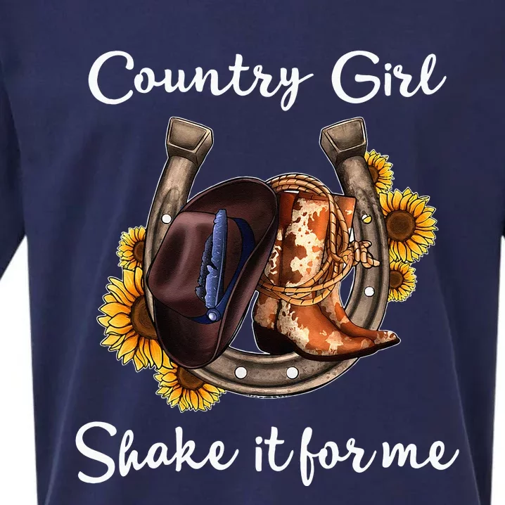 Shakes It For Me Country Music Cowgirl Boots Sunflower Sueded Cloud Jersey T-Shirt