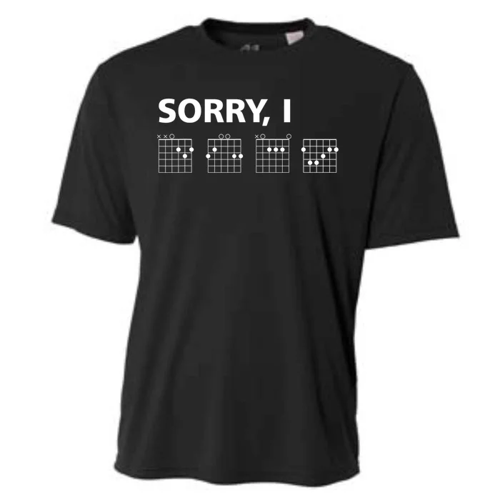 Sorry IDGAF Funny Hidden Message Guitar Chords Cooling Performance Crew T-Shirt