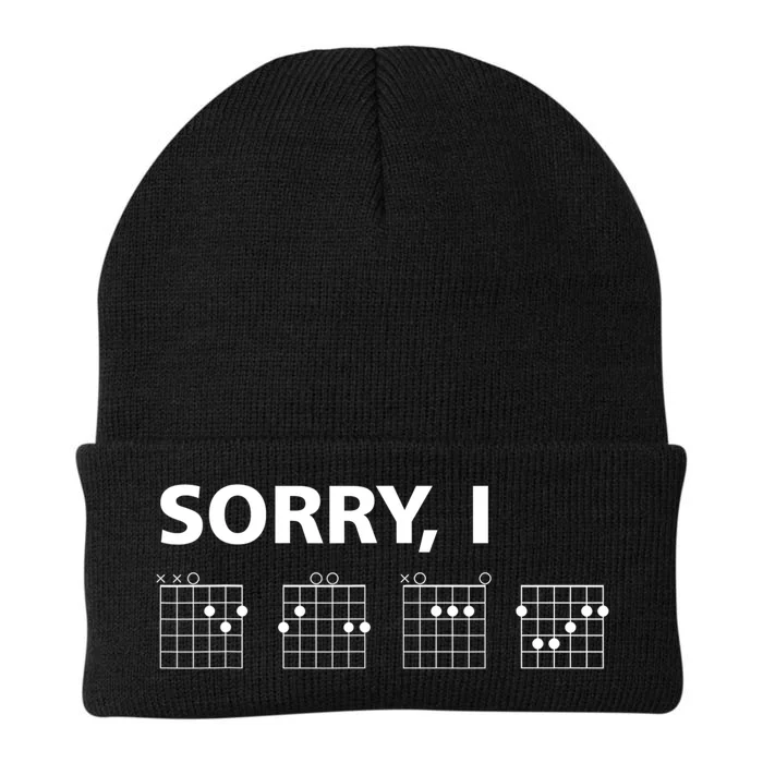 Sorry IDGAF Funny Hidden Message Guitar Chords Knit Cap Winter Beanie