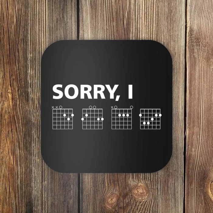 Sorry IDGAF Funny Hidden Message Guitar Chords Coaster