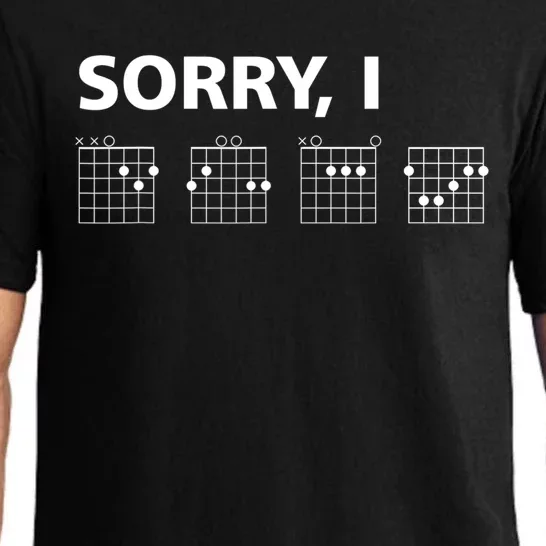 Sorry IDGAF Funny Hidden Message Guitar Chords Pajama Set