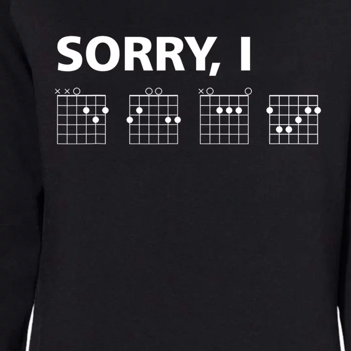 Sorry IDGAF Funny Hidden Message Guitar Chords Womens California Wash Sweatshirt