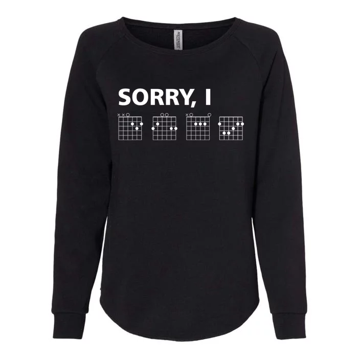 Sorry IDGAF Funny Hidden Message Guitar Chords Womens California Wash Sweatshirt