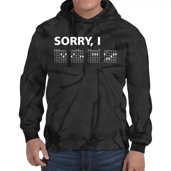 Sorry IDGAF Funny Hidden Message Guitar Chords Tie Dye Hoodie