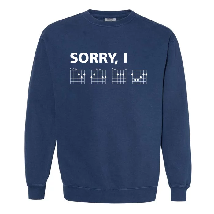 Sorry IDGAF Funny Hidden Message Guitar Chords Garment-Dyed Sweatshirt