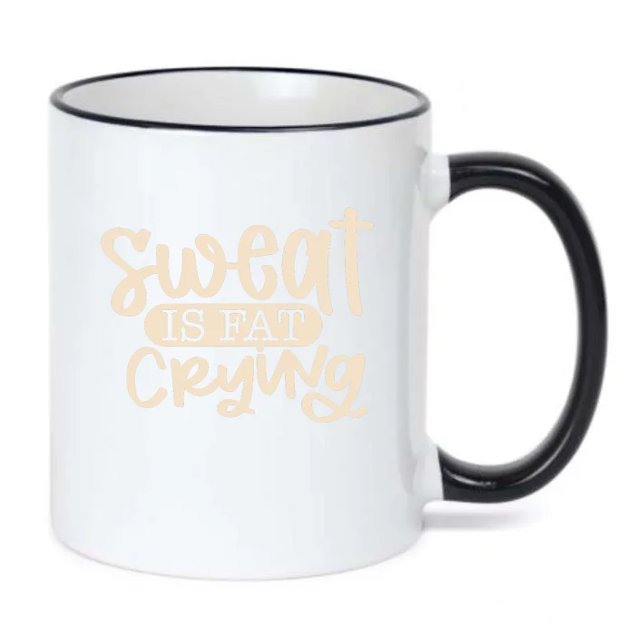 Sweat Is Fat Crying Black Color Changing Mug