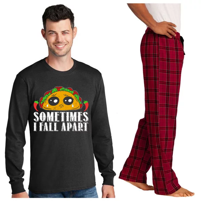 Sometimes I Fall Apart Cute Taco Long Sleeve Pajama Set