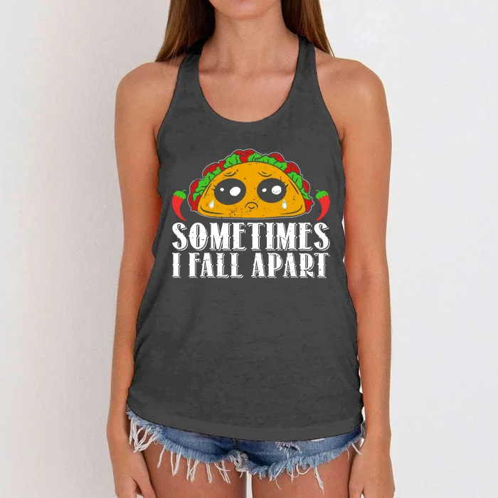 Sometimes I Fall Apart Cute Taco Women's Knotted Racerback Tank