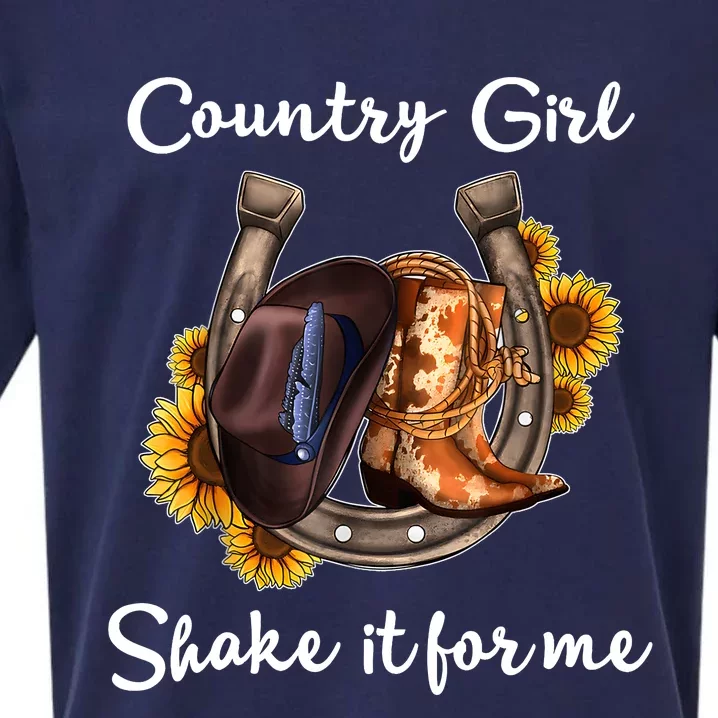 Shakes It For Me Country Music Cowgirl Boots Sunflower Sueded Cloud Jersey T-Shirt