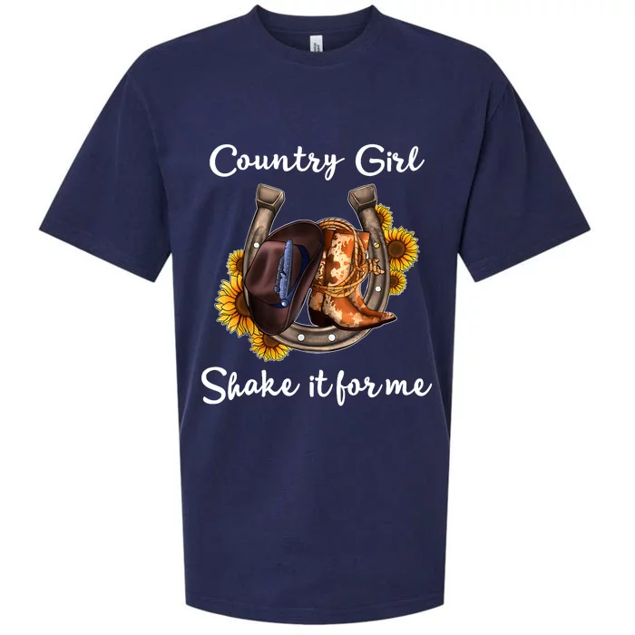 Shakes It For Me Country Music Cowgirl Boots Sunflower Sueded Cloud Jersey T-Shirt