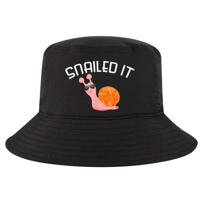 Snailed It Funny Lazy Snail Lover Gift Cool Comfort Performance Bucket Hat