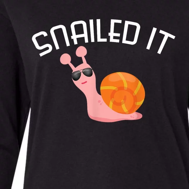 Snailed It Funny Lazy Snail Lover Gift Womens Cotton Relaxed Long Sleeve T-Shirt