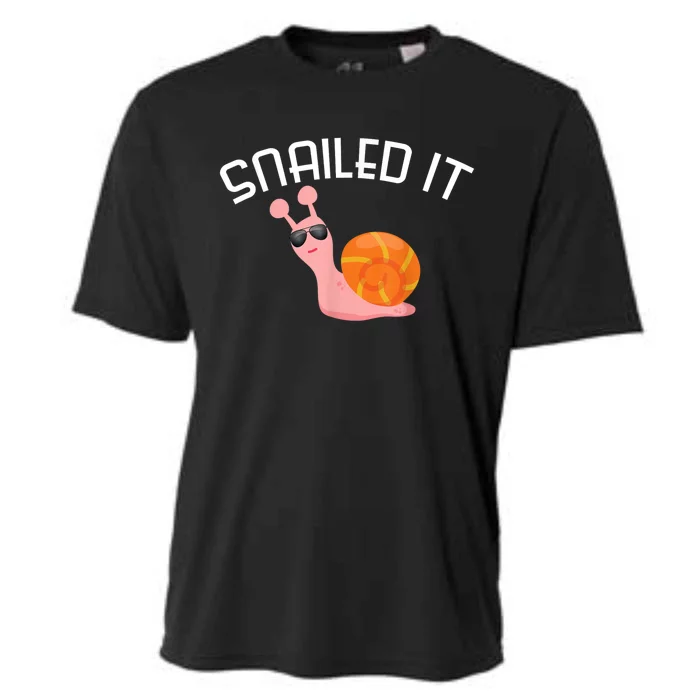 Snailed It Funny Lazy Snail Lover Gift Cooling Performance Crew T-Shirt