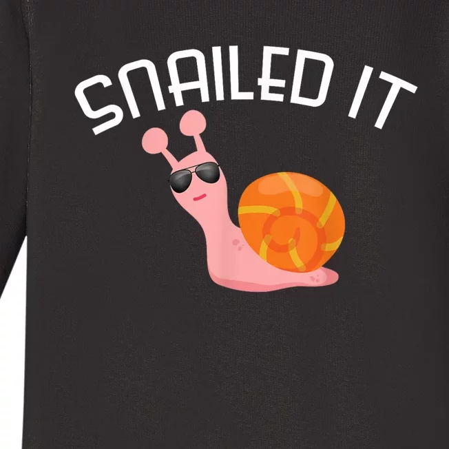 Snailed It Funny Lazy Snail Lover Gift Baby Long Sleeve Bodysuit