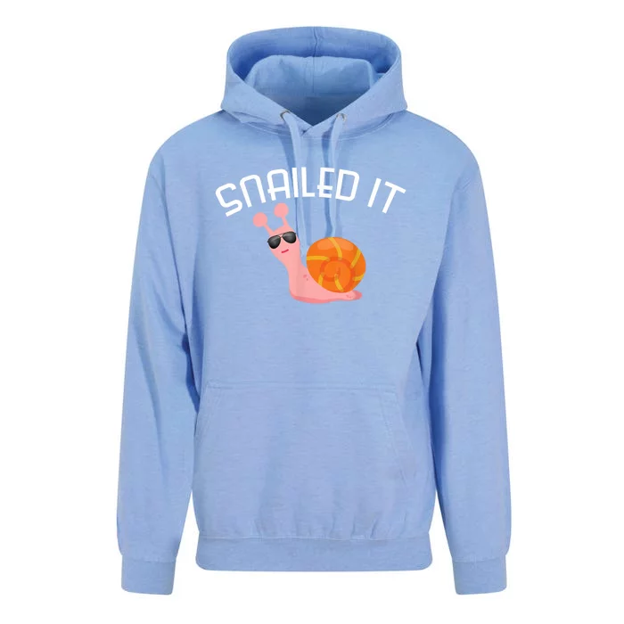 Snailed It Funny Lazy Snail Lover Gift Unisex Surf Hoodie