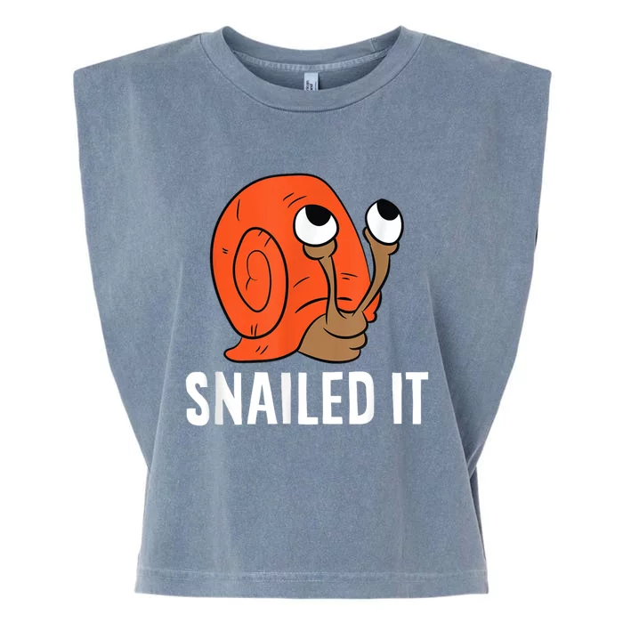 Snailed It Funny Snails Snail Lovers Garment-Dyed Women's Muscle Tee