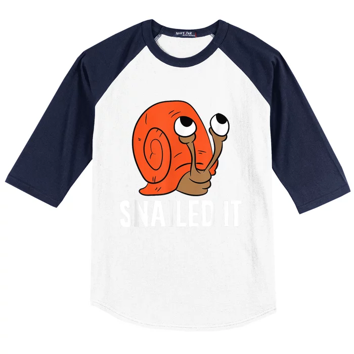 Snailed It Funny Snails Snail Lovers Baseball Sleeve Shirt