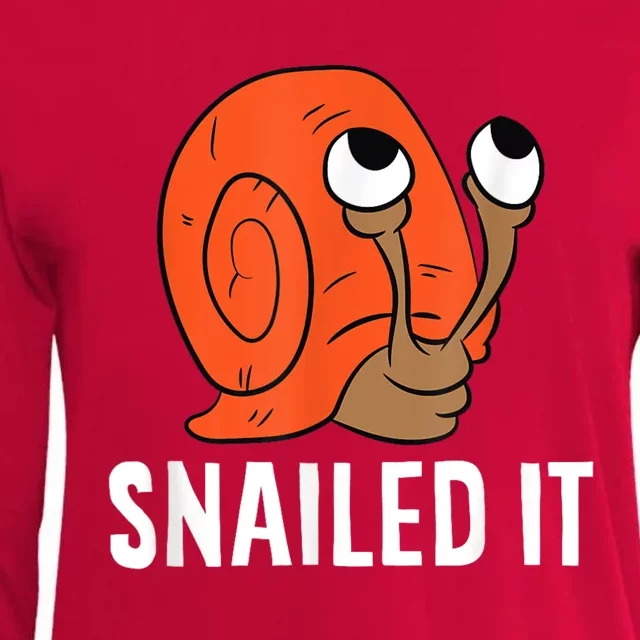 Snailed It Funny Snails Snail Lovers Womens Cotton Relaxed Long Sleeve T-Shirt