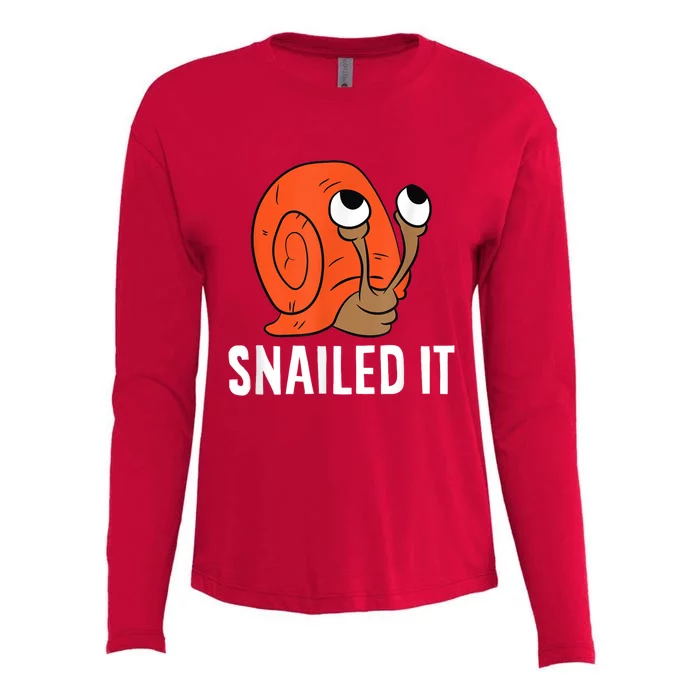 Snailed It Funny Snails Snail Lovers Womens Cotton Relaxed Long Sleeve T-Shirt