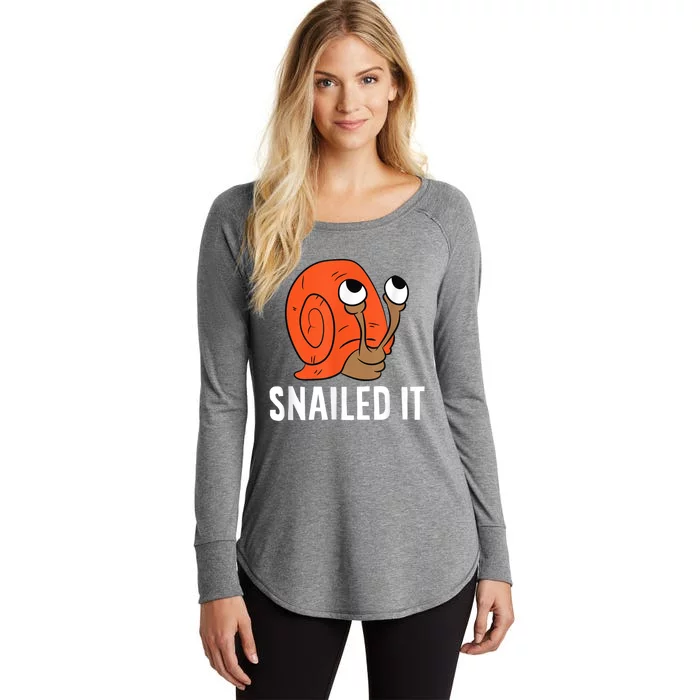 Snailed It Funny Snails Snail Lovers Women's Perfect Tri Tunic Long Sleeve Shirt