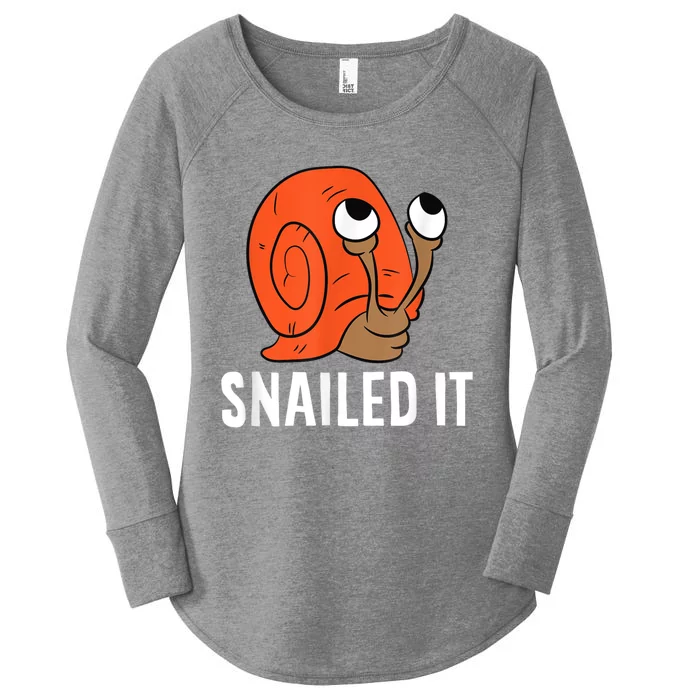 Snailed It Funny Snails Snail Lovers Women's Perfect Tri Tunic Long Sleeve Shirt