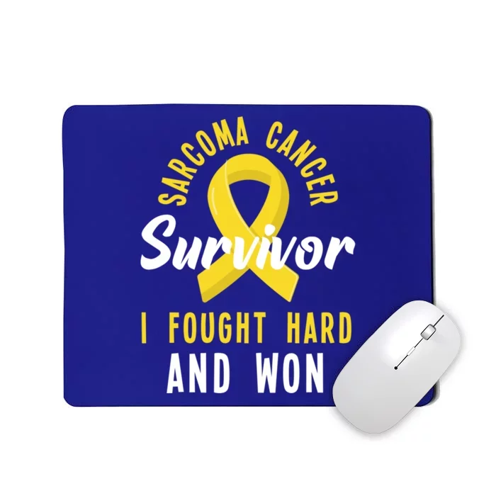 Survivor I Fought Hard And Won Sarcoma Cancer Awareness Gift Mousepad