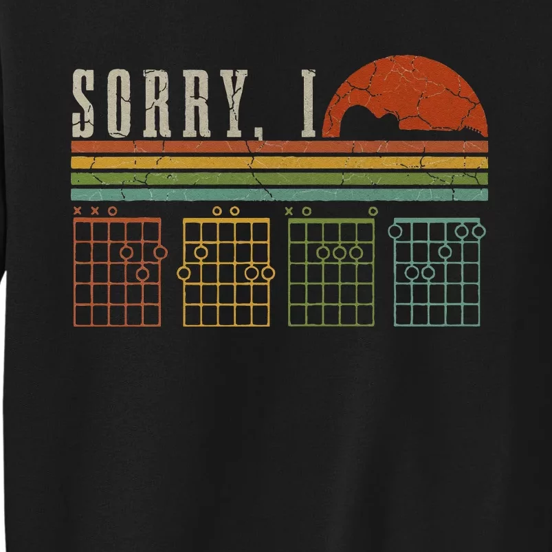 Sorry IDGAF Funny Hidden Message Guitar Chords Players Tall Sweatshirt